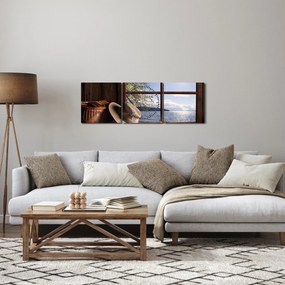 Obraz - Rybackie wyposażenie (z zegarem) (90x30 cm)
