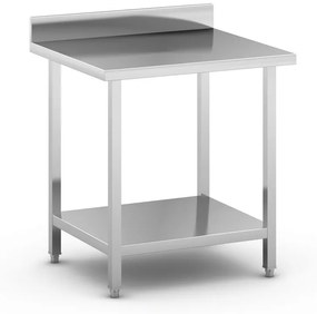 Stół roboczy ze stali nierdzewnej z półką i ogrodzeniem, 800 x 700 x 850 mm