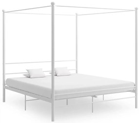 Białe rustykalne łóżko małżeńskie 200x200 cm M2-W97