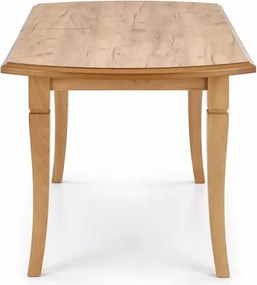 Elegancki rozkładany stół owalny Littoral 160-240 cm z laminowanym blatem i drewnianymi nogami