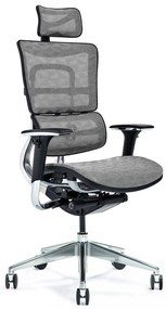 Wysokiej klasy fotel biurowy ergonomiczny ERGO 800-M, tapicerowany tkaniną mesh o jodełkowym splocie, kolory czarny, granatowy, szary. Fotel jest wyposażony w nowoczesne funkcje.