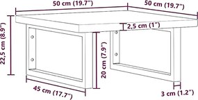 Jasnobrązowa półka białe uchwyty 50x50 - Bafo