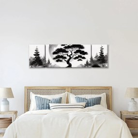 Obraz – Czarno-biały bonsai (170x50 cm)