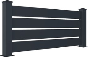 Ogrodzenie stałe z prześwitem wys. 80,3 x szer. 188,6 cm z antracytowego aluminium - PRIMO