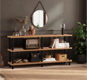 Regał – 150 cm – sosna czarna i atlantycka – płyta wiórowa pokryta melaminą