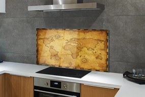 Szklany Panel Mapa z Efektem Nadpalenia