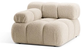 Beżowy moduł sofy z materiału bouclé (lewostronny) Bellis – Micadoni Home