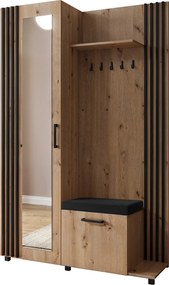 Masseno Garderoba ARMADIO 137/207/42 cm do Przedpokoju Nowoczesna Dąb Artisan