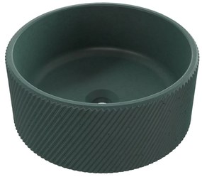 Umywalka betonowa nablatowa okrągła bez otworu na baterię 37 cm VIJA | różne kolory : Kolor - Oliwkowy