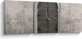Obraz - Tajemnicze drzwi (z zegarem) (90x30 cm)