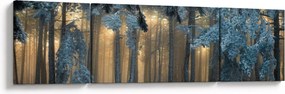 Obraz zaśnieżonego lasu (170x50 cm)