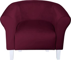 Fotel Milo tkanina Welur wygodny fotel tapicerowany do salonu i sypialni : Kolor nogi - Biała, Kolor tkaniny - VELVET - MG02, Wysokość nogi - 15 cm