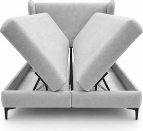 Łóżko kontynentalne Laine z pojemnikiem boxspring bonell H3 tapicerowane 120-200x200 cm