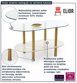 Owalna szklana ława w stylu glamour - Arroseta 3X