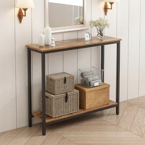 Regał z półką – styl loft industrialny, rustykalny brąz, szafka 100 cm