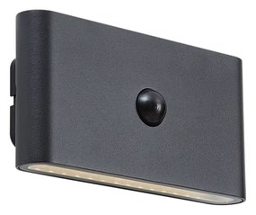 Czarna lampa ścienna z 4-stopniowym czujnikiem magnetycznym z możliwością ładowania LED - Batt