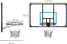 SPORTNOW Kosz Koszykówka Tablica Montaż Ścienny Outdoor Stalowa Trwała do Domowego Użytku | Aosom PL