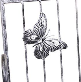 Outsunny Metalowy Regał na Kwiaty 3 Poziomy Składany Stojak na Rośliny Design Ogrodowy Srebrny 44x25x96cm | Aosom PL