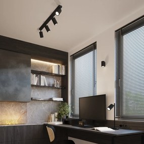 Kinkiet KARBON 10 czarny ryflowany SOLLUX  LIGHTING