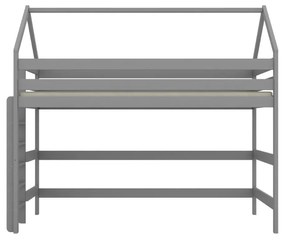 Łóżko piętrowe domek TOBI 1 200x80 szare drewniane z szufladami KOCOT KIDS