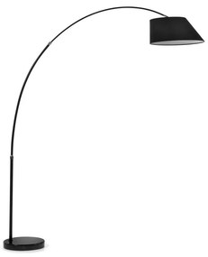Czarna lampa stojąca z tekstylnym kloszem (wysokość 189 cm) May – Kave Home