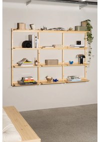Regał ścienny z litego drewna sosnowego w naturalnym kolorze 192x127 cm Groove – Karup Design