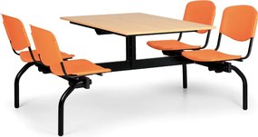 Euroseat Zestaw kuchenny 1930 x 1200 mm - blat buk, siedziska pomarańczowe