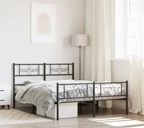 Czarne metalowe łóżko małżeńskie 160x200cm - Radina