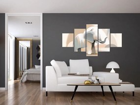 Obraz - Słoń w pastelowych kolorach (125x70 cm)