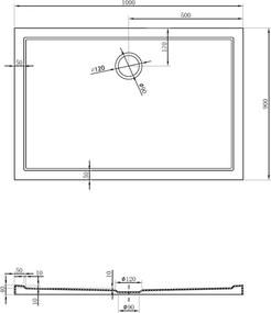 Mexen Flow brodzik prostokątny slim 100 x 90 cm, czarny mat - 46R709010