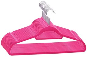 Komplet 20 szt. różowych aksamitnych wieszaków M3-R36