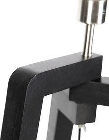 Lampa podłogowa Czarny Trójnóg z Brązowym Kloszem ze Złotym Wnętrzem 50cm - Puros