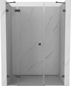 Mexen Lunar drzwi prysznicowe uchylne lewe 125 cm, transparent, gun gray szczotkowany - 834S-125-050-66-00-L