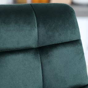 HOMCOM Stołki Barowe 2 szt., Nowoczesny Design, Miękkie Siedzisko, Stalowa Rama, 42 x 47 x 105 cm, Zielony