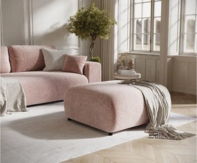 Puf w tkaninie szenilowej Zanzibar - 88x88 cm - różowy