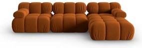 Pomarańczowa aksamitna sofa 285 cm Bellis – Micadoni Home