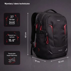 Plecak młodzieżowy wielofunkcyjny Diablo Prime Burned Black