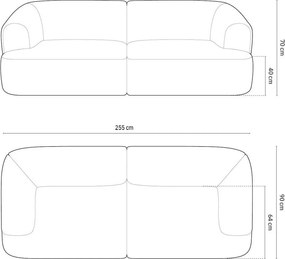 Morska aksamitna sofa 255 cm Campi – Cosmopolitan Design