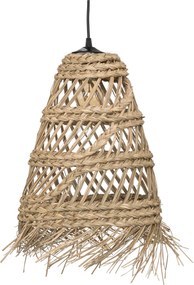 Lampa boho wisząca z plecionki ze słomy LAHYS, Ø 28 cm