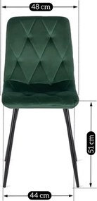 Zestaw Stół Okrągły LAUREN 90 cm Dąb Złoty/Czarny i 4 Krzesła ROBIN Zielone