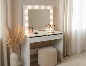 Toaletka Velinio 95 cm z szufladami - biały