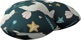 Poduszka Serce kolor brązowy tkanina wzorzysta