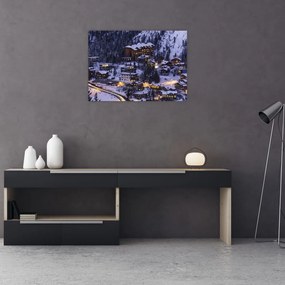 Obraz - górskie zimowe miasteczko (70x50 cm)