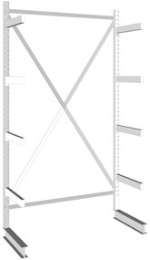 META Regał wspornikowy, jednostronny, 355 kg, 2500 x 1330 x 830 mm, podstawowy