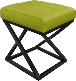 Pufa ZOA LOFT podstawa czarna : Kolor nogi - Czarna, Kolor tkaniny - EKO-SKÓRA - 5D, Typ tkaniny - Eko-skóra