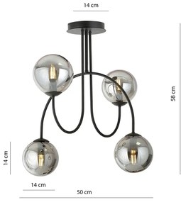 Grafitowa lampa w stylu industrialnym - D115-Inos