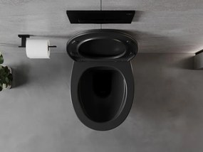 Mexen Egg miska wc Rimless z deską wolnoopadającą slim, duroplast, czarna mat - 30245070