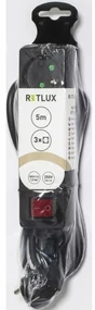 Retlux RPC 21B Przedłużacz z przełącznikiem, czarny, 3 gniazda, 5 m