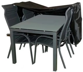 Czasza parasola ochronny na stół 150x90 cm + 4 krzesła Miami
