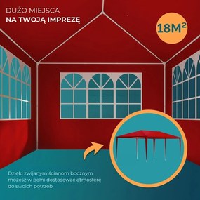 Namiot imprezowy NEAPOL, 3x6m, czerwona Jurhan